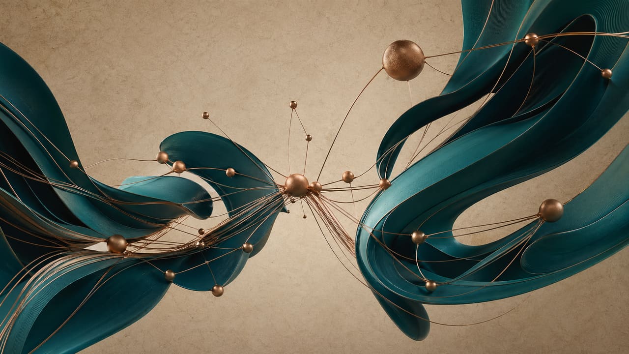 Abstract visualisation of a connected CRM and email marketing pipeline